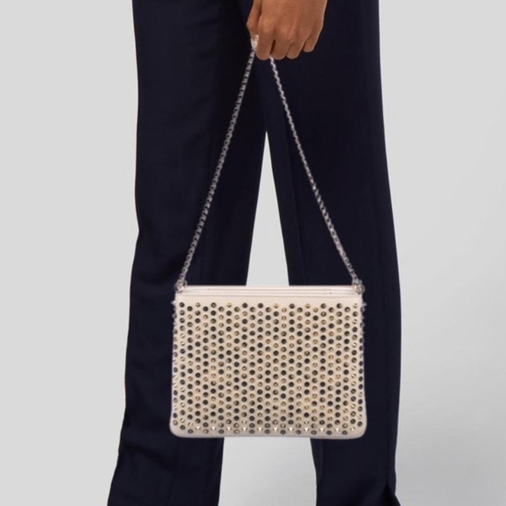 Creme leather Christian Louboutin Triloubi bag - Picture 2 of 5